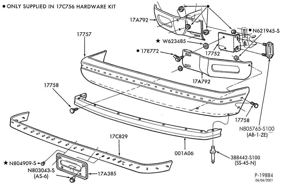 Схема BUMPERS-Front bumper parts-F150/350,