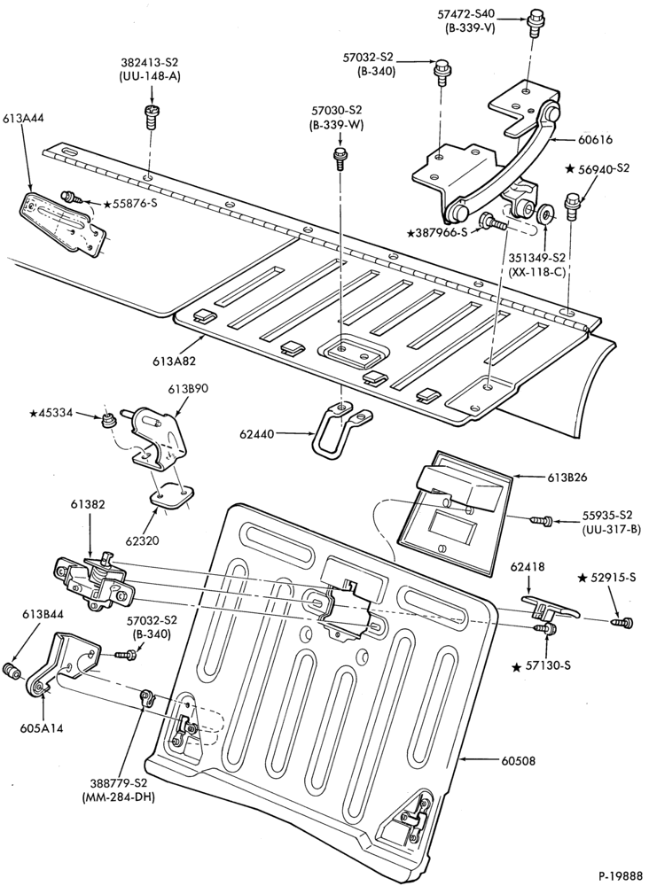 Схема SEATS AND SEAT BELTS-Rear seat - split folding