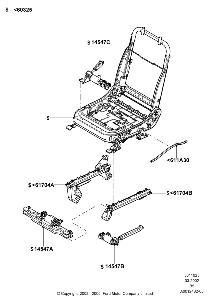 Схема Front Seat Frame; 18.03.2002–02.08.2006
