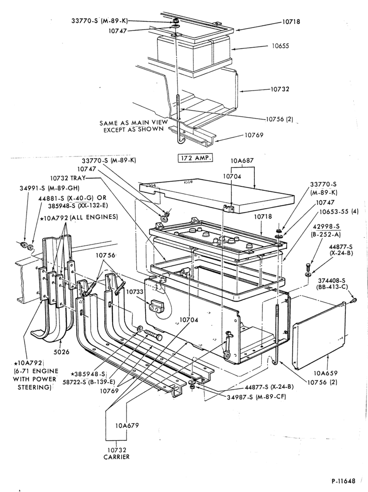 Схема BATTERY CARRIERS-L-LA-LN-LNT-LS-LT-LTA-LTS900-diesel-(2, 3 or 4 - 12 volt 78, 80 or 93 amp. batteries)