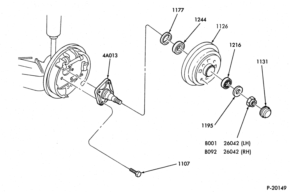 Схема BRAKES-Brake asy. - rear drum brake mounting