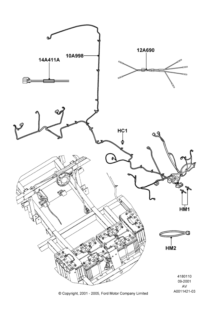 Схема Electrical Wiring - Engine and Dash; 22.10.2001–20.12.2002
