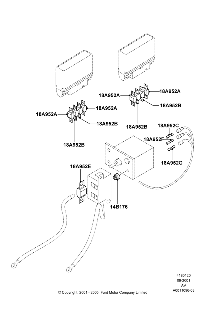 Схема Предохранители, Holders and Circuit Breakers; 22.10.2001–20.12.2002