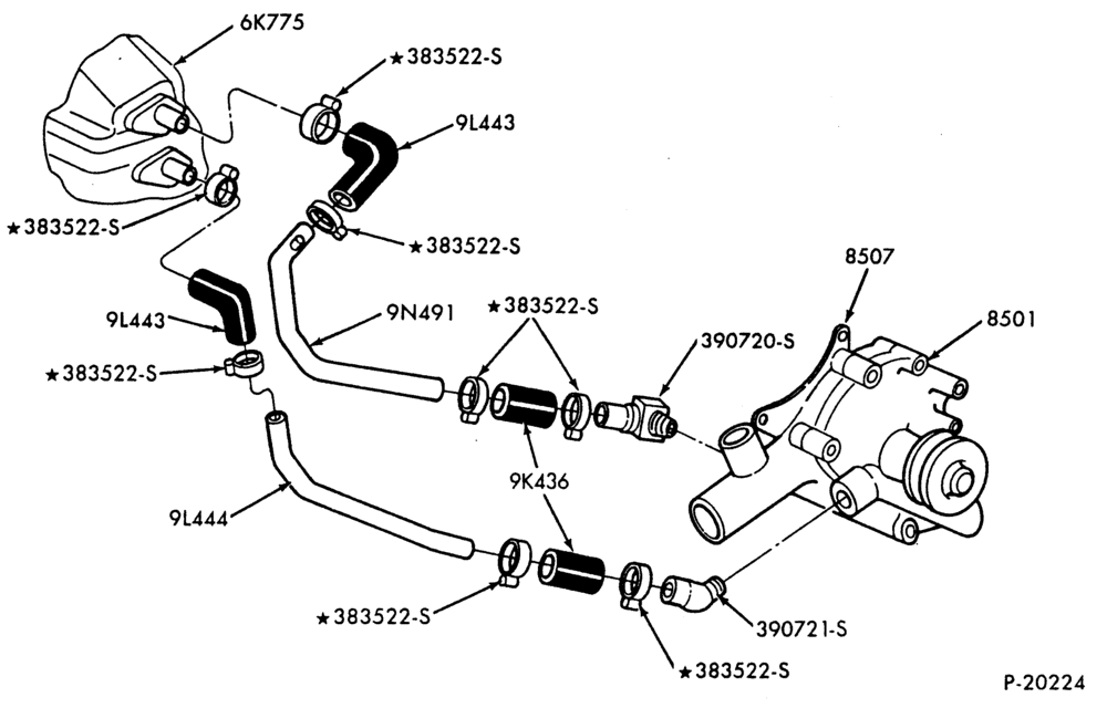 Схема 6 CYL. 6.6L (401 C.I.D.) AND 7.8L (474 C.I.D.) DIESEL-Intercooler lines & related parts-CF-CFT700/800
