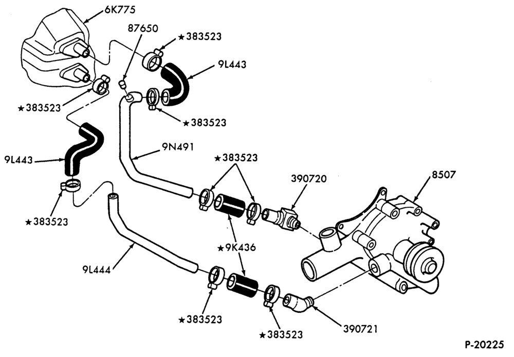 Схема Воздушный фильтр, CHOKE, ACCEL, SPEED CONTROL-Intercooler lines & related parts