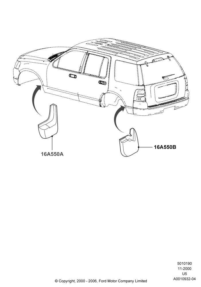 Схема Брызговики, Accessory Splash Guards; 13.11.2000–19.07.2005
