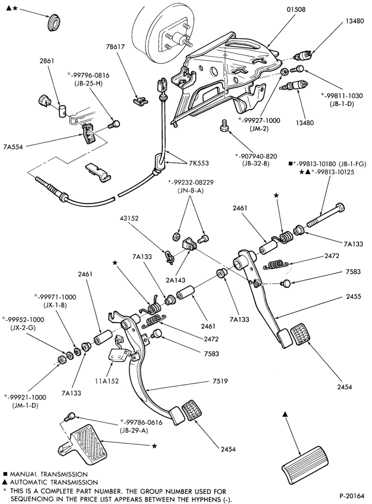 Схема EXTERNAL PARTS-Clutch and clutch pedal-All