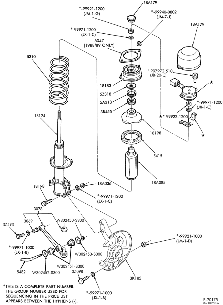 Схема FRONT SUSPENSION-Spring and shock installation