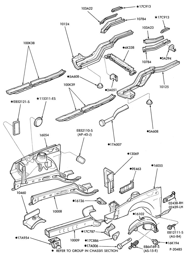 Схема SHEET METAL-Body side members - lower