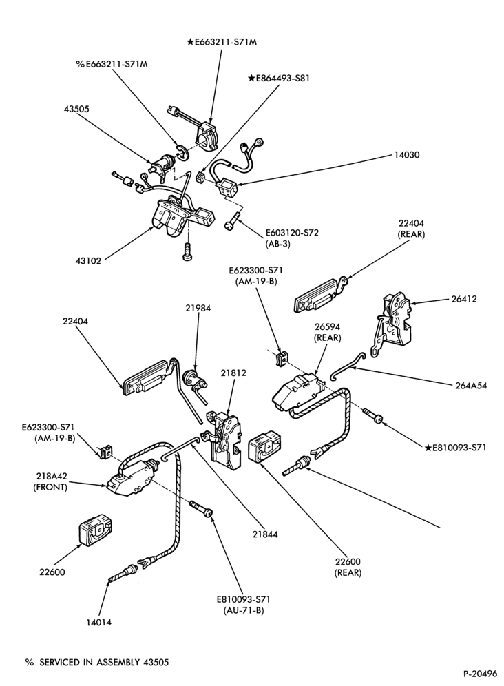Схема BODY SIDES AND QUARTER-Power door locking system & related parts