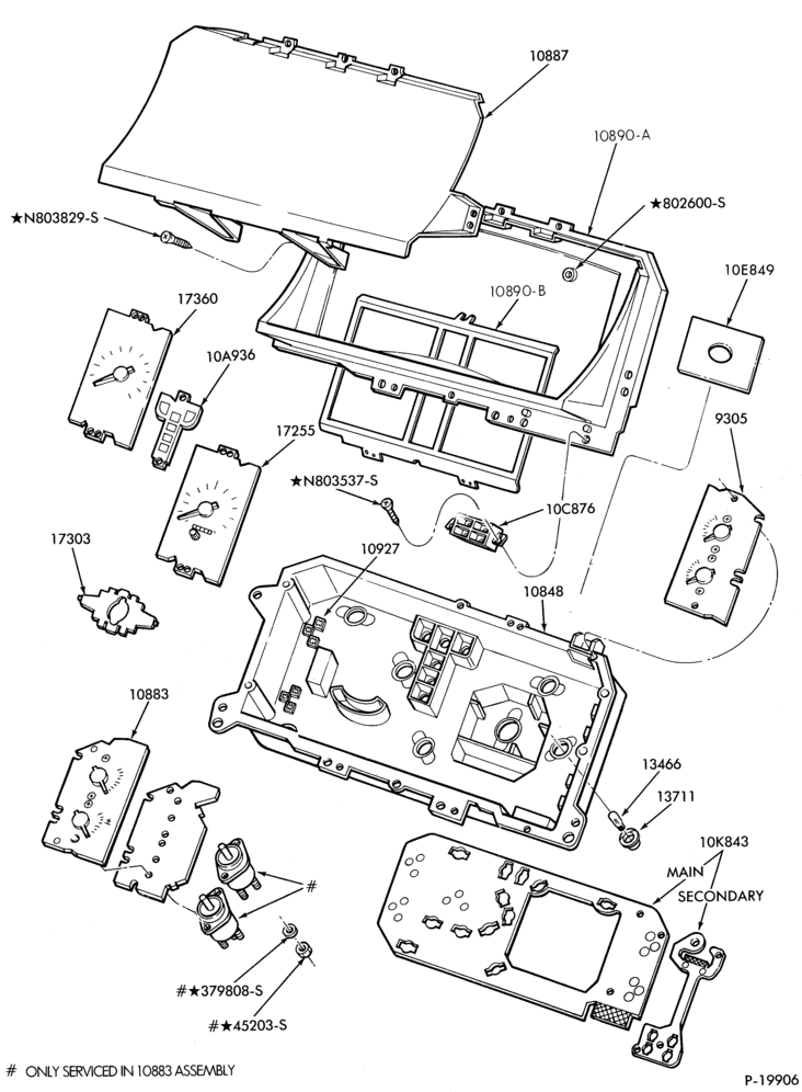 Схема DISTRIBUTOR AND IGNITION SYSTEM-Instrument cluster parts