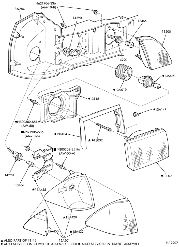 Схема LAMPS-Headlamps, parking and fender side marker lamps