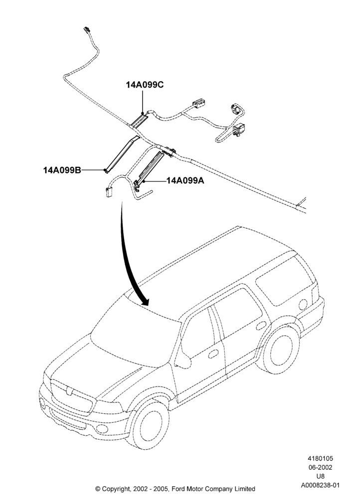Схема Кожухи проводки, Page B, 14334 Wiring Harness; 03.09.2002–05.08.2005