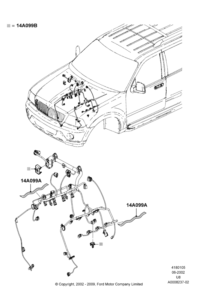 Схема Кожухи проводки, Page A, 12A581 Wiring Harness; 03.09.2002–05.08.2005