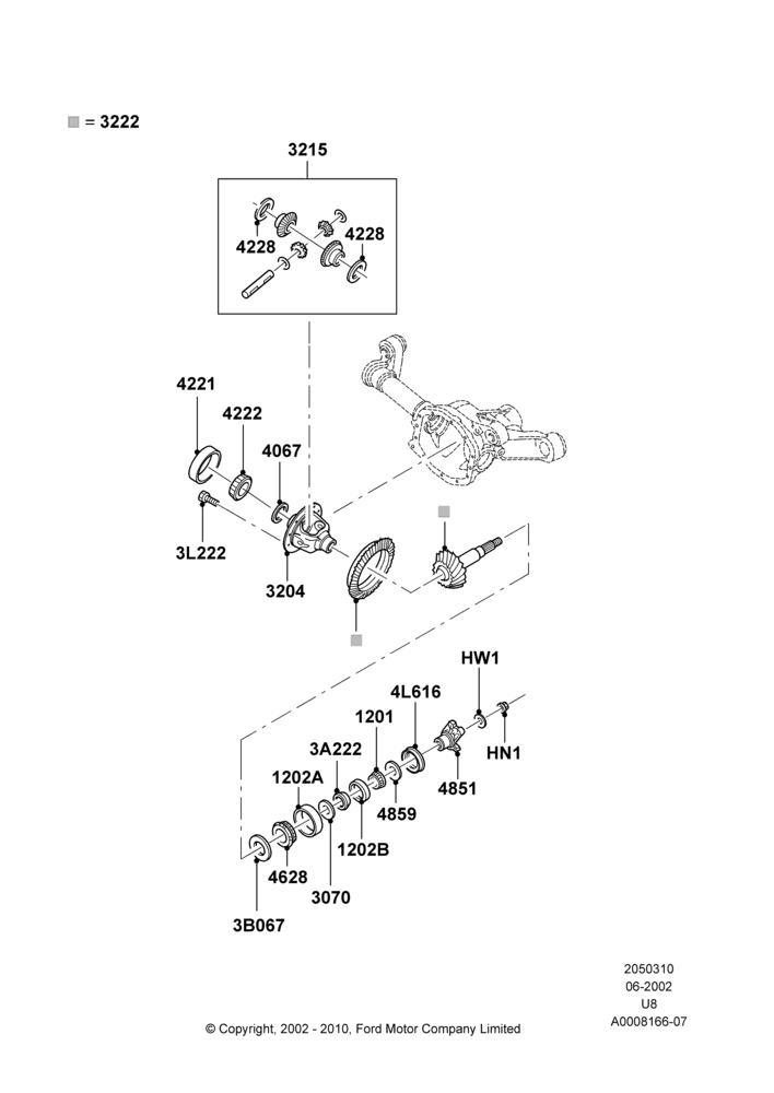 Схема Components - Front Axle Diff & Carr; 03.09.2002–05.08.2005