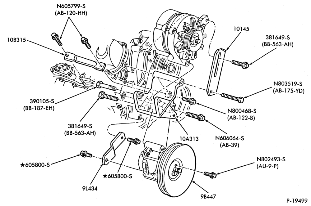 Схема ALTERNATORS-(7.3L) Diesel- A-6 cyl. 171 (2.8L)