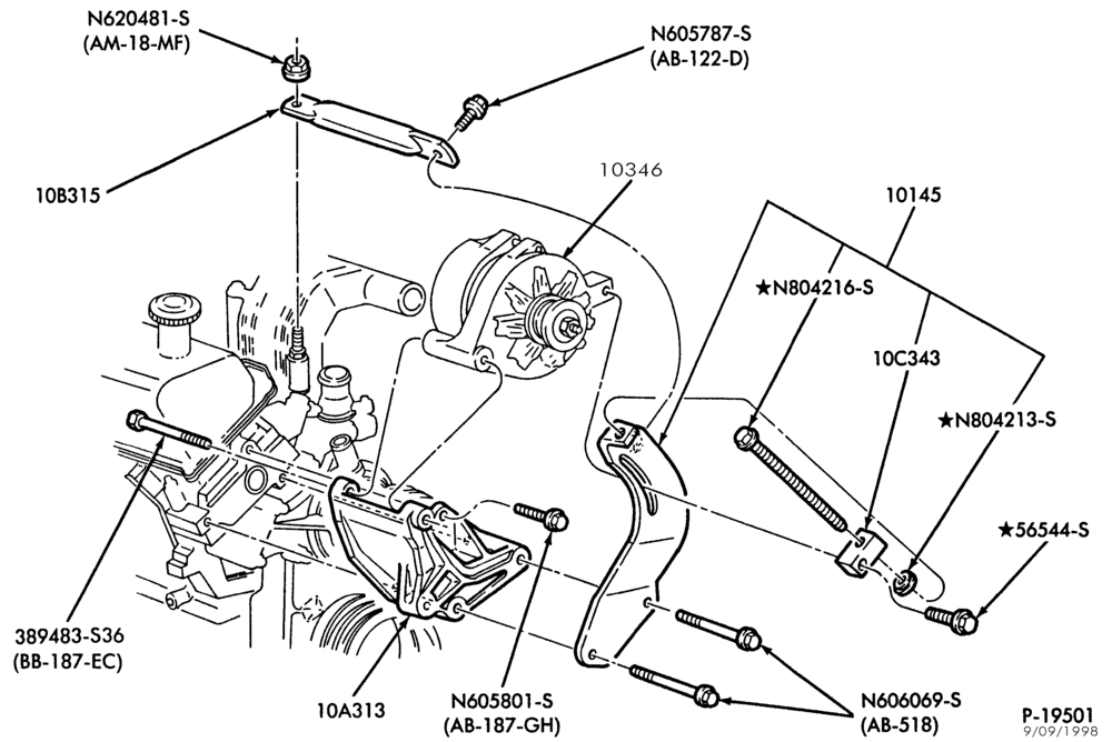 Схема ALTERNATORS-(7.3L) Diesel- A-6 cyl. 183 (3.0L)