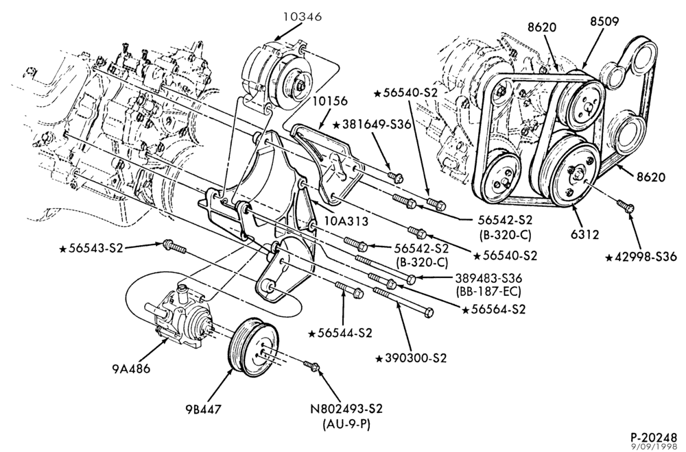 Схема ALTERNATORS-(5.8L)- 8 cyl. 460 (7.5L)-E.F.I.