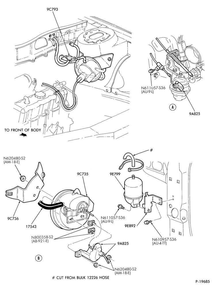 Схема 4 CYL. 2.5L (153 C.I.D.) HSC-Speed control production installation- engine compartment