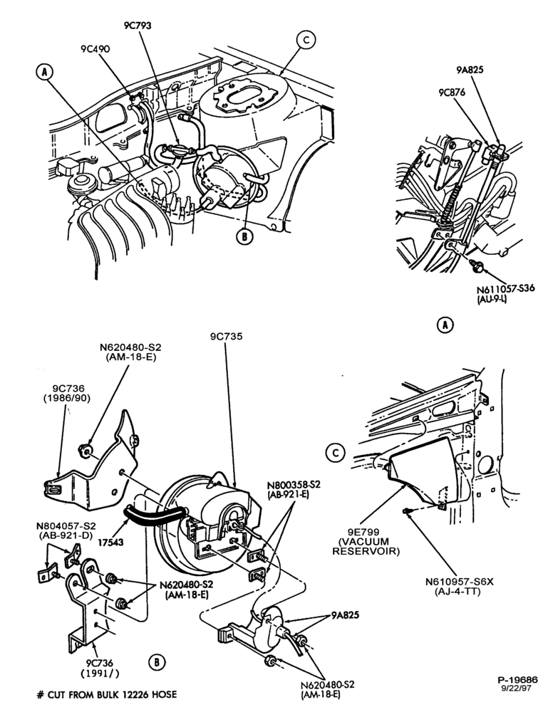 Схема 6 CYL. 3.0L (183 C.I.D.)-Speed control production installation- engine compartment