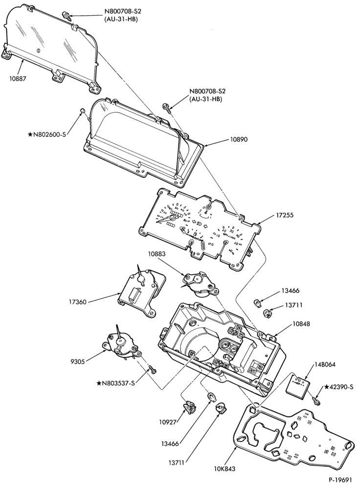 Схема Генератор, INSTRUMENT CLUSTER, BATTERY-Instrument cluster parts - mechanical