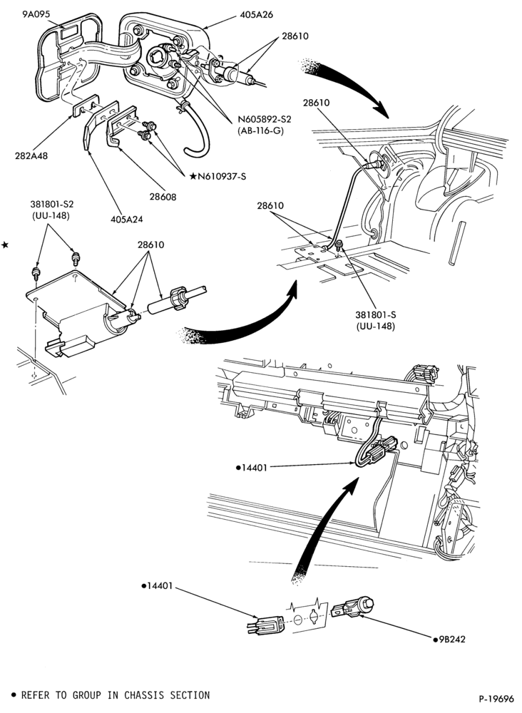 Схема ROOF-Fuel filler door - w/remote release