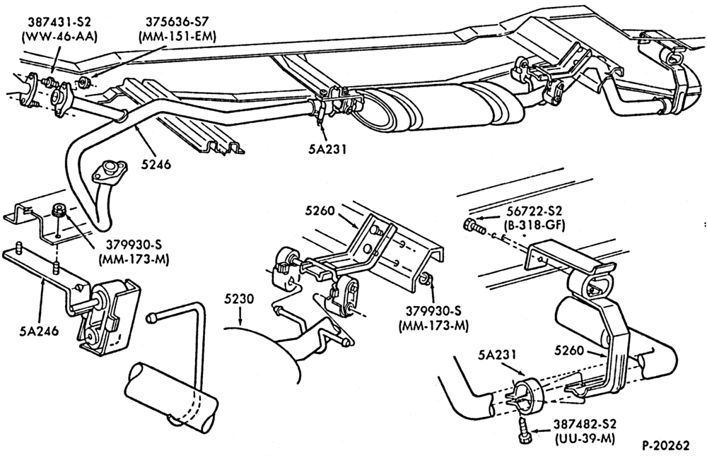 Схема EXHAUST SYSTEM-(1988/)-446 (7.3L) diesel - 138" W.B. - 158" & 176" W.B.-E250/350