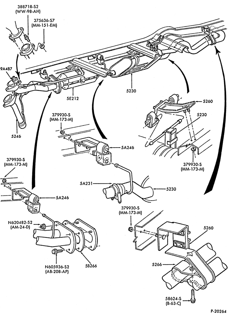 Схема EXHAUST SYSTEM-(1988/)            - over 8500# GVW-E.F.I.-E250/350