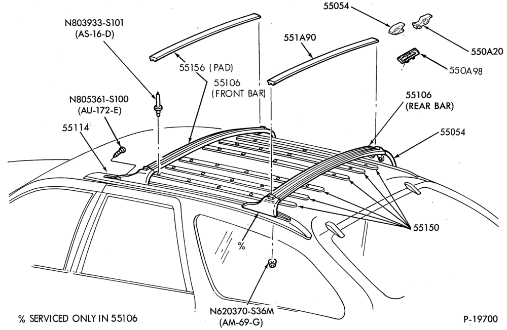 Схема LIFT/TAILGATE, LUGGAGE & BACK WINDOW-Luggage carrier - B/T 74