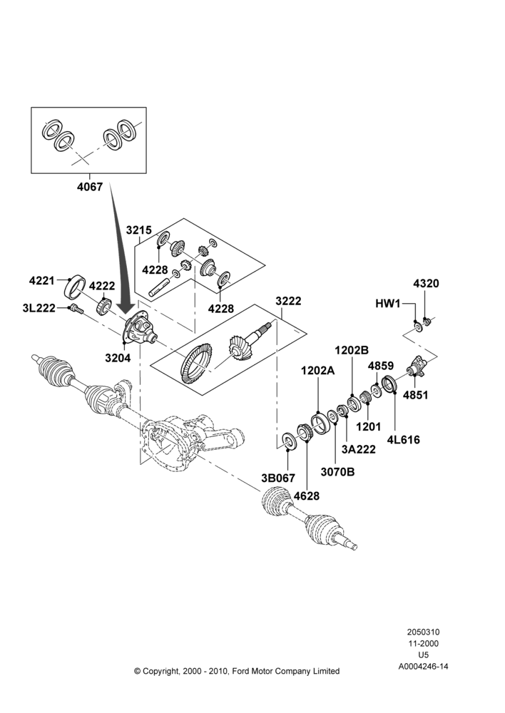 Схема Components - Front Axle Diff & Carr; 13.11.2000–19.07.2005