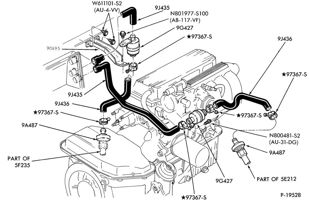 Схема 4 CYL. 1.9L (116 C.I.D.)-valve - Pulse air - E.F.I.