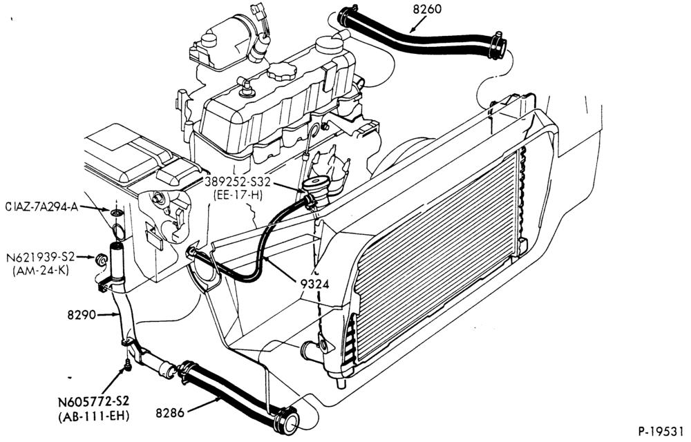 Схема Радиатор, GRILL AND COOLING-COOLING SYSTEM- Hose