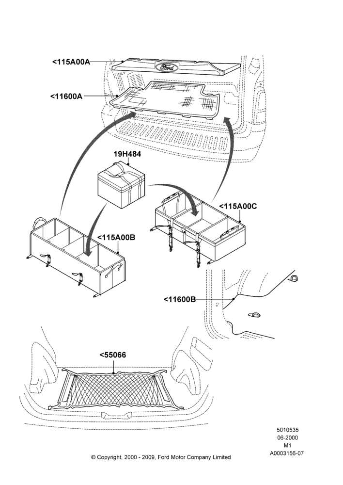 Схема Load Compartment Trim, Ford Series, Accessory; 22.06.2003–01.05.2006