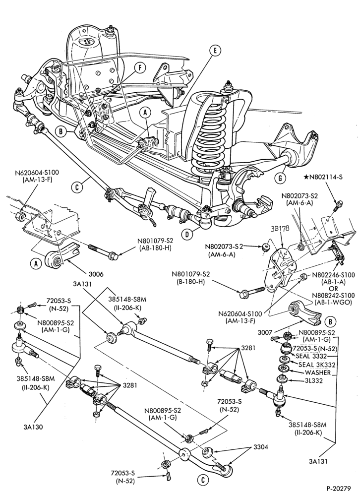 Схема FRONT SUSPENSION-(1987/) - single shock - Page A-F150/350-2/W/D