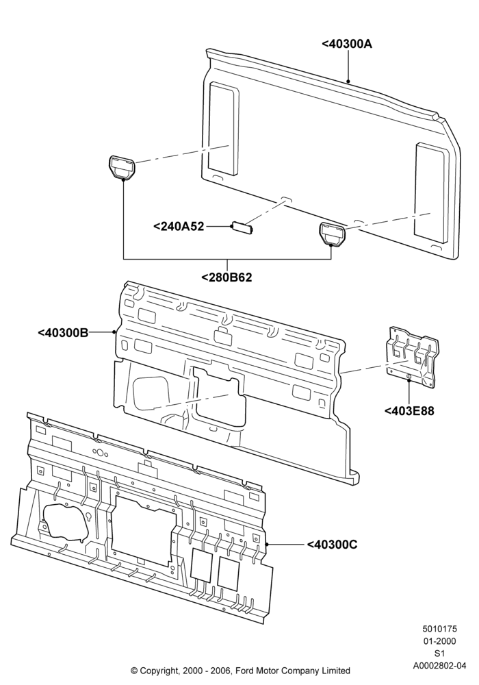 Схема Back Panel and Rear Window; 31.01.2000–30.06.2005