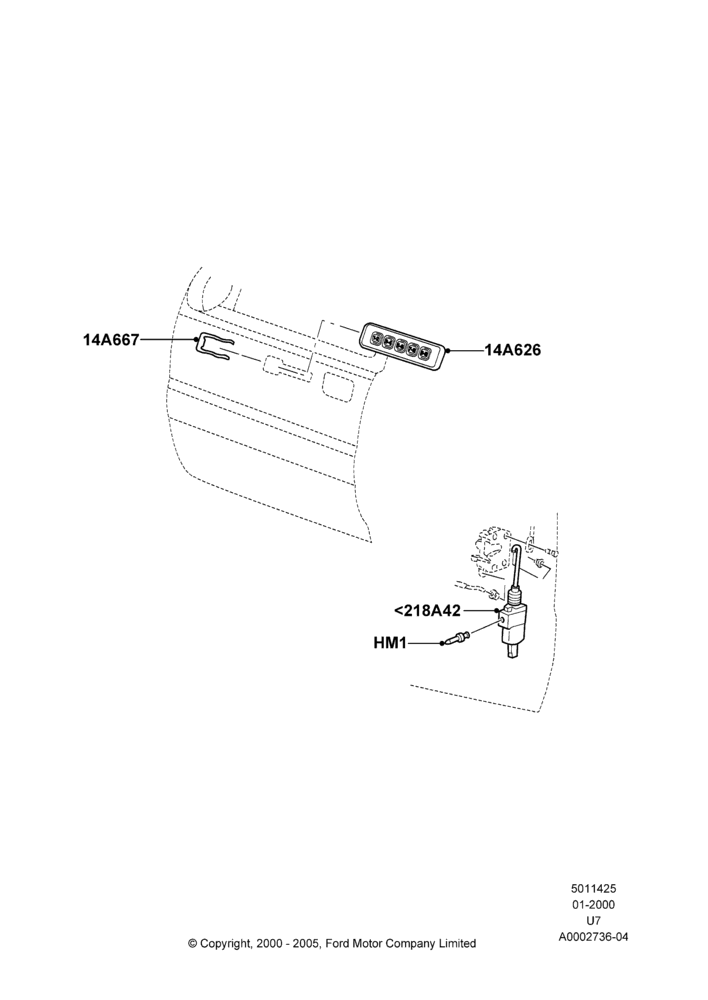 Схема Central Locking System; 31.01.2000–09.05.2003