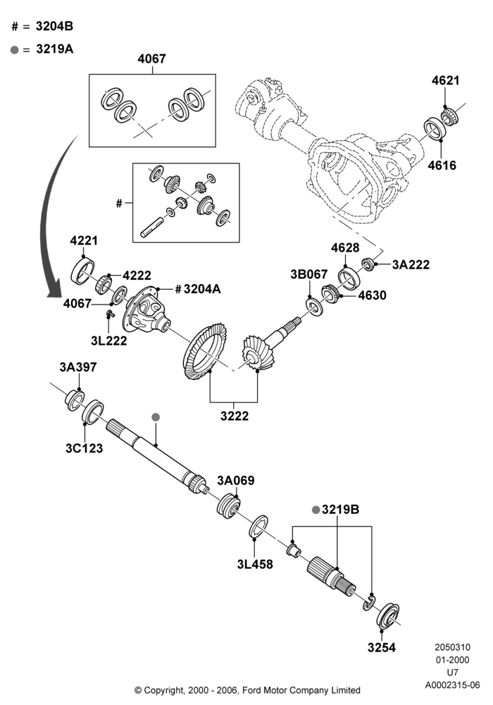 Схема Components - Front Axle Diff & Carr; 31.01.2000–09.05.2003