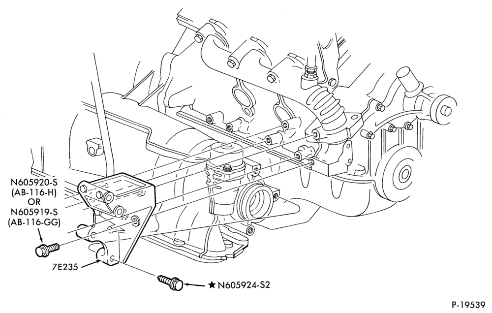 Схема AXOD TYPE - EXTERNAL PARTS-EXTERNAL PARTS - steering column- Transmission to engine brace-DC,E,ME