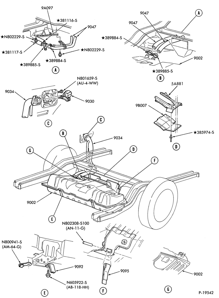 Схема 4 CYL. 1.9L (116 C.I.D.)-Fuel system  - w/o E.F.I.-tank installation