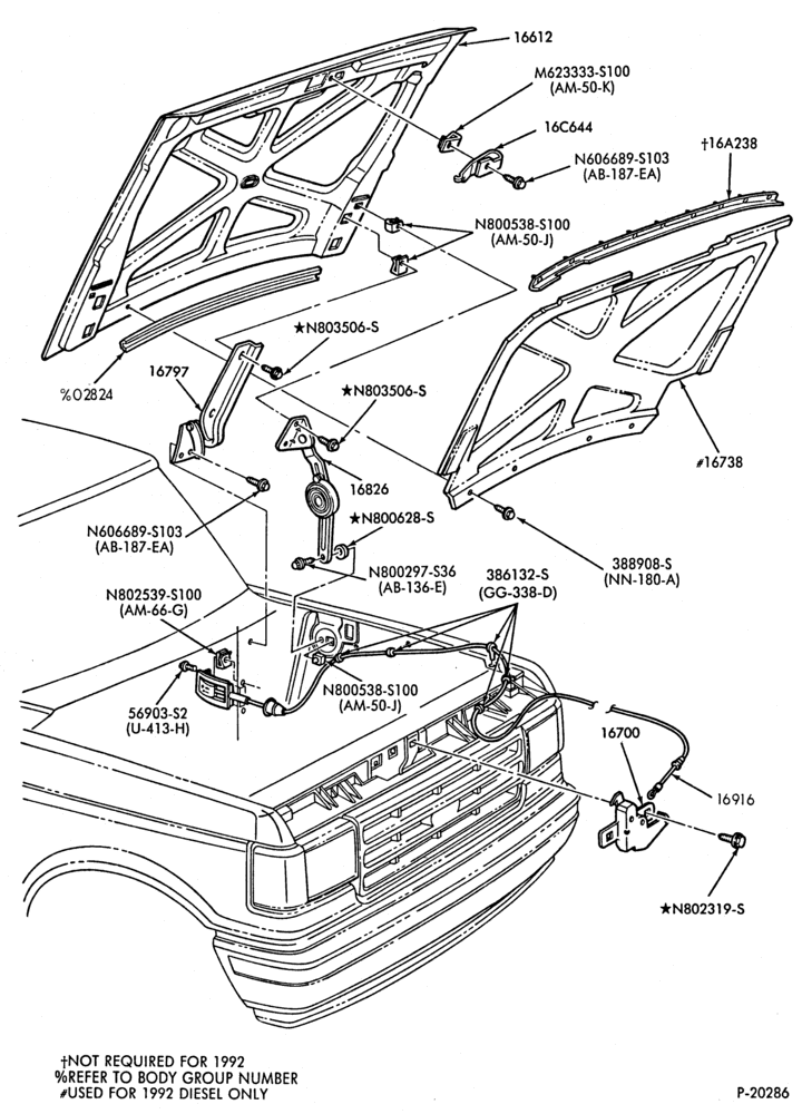 Схема HOOD-Hood parts-F150/350,F(Super Duty)