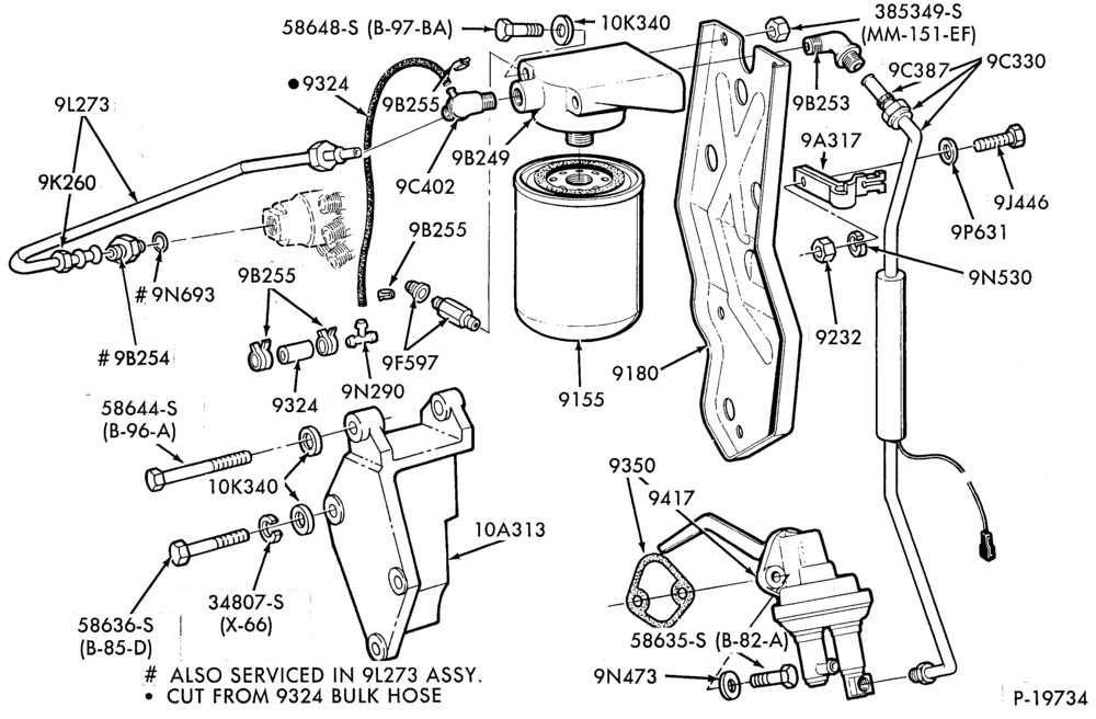 Схема 8 CYL. 6.9L (420 C.I.D.)-DIESEL-F250/350-"From engine ser. #129424"