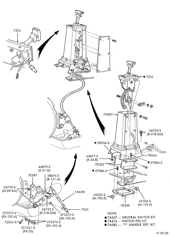 Схема SHIFT MECHANISM-(1987/)- w/MT 643 and 653-6 cyl. 474 (7.8L) diesel-L-LNT800