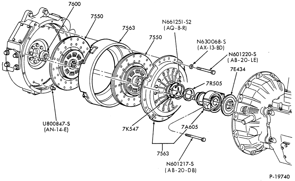 Схема EXTERNAL PARTS-(1987/)- 6 cyl. 401 (6.6L) and 474 (7.8L) diesel-F-FT600/900 - Page A