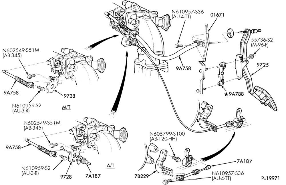 Схема 4 CYL. 2.3L (140 C.I.D.)-Accelerator linkage - E.F.I.
