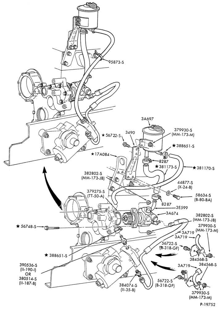 Схема STEERING-(1987/)-6 cyl. 401 (6.6L) and 474 (7.8L) Diesel-F-FT600/900