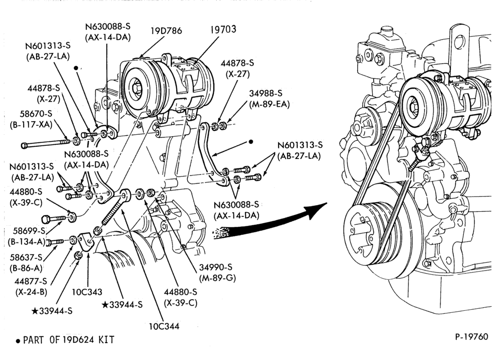 Схема AIR CONDITIONING-(1987/)-6 cyl. 401 (6.6L) and 476 (7.8L) diesel-F-FT600/900 - Page B