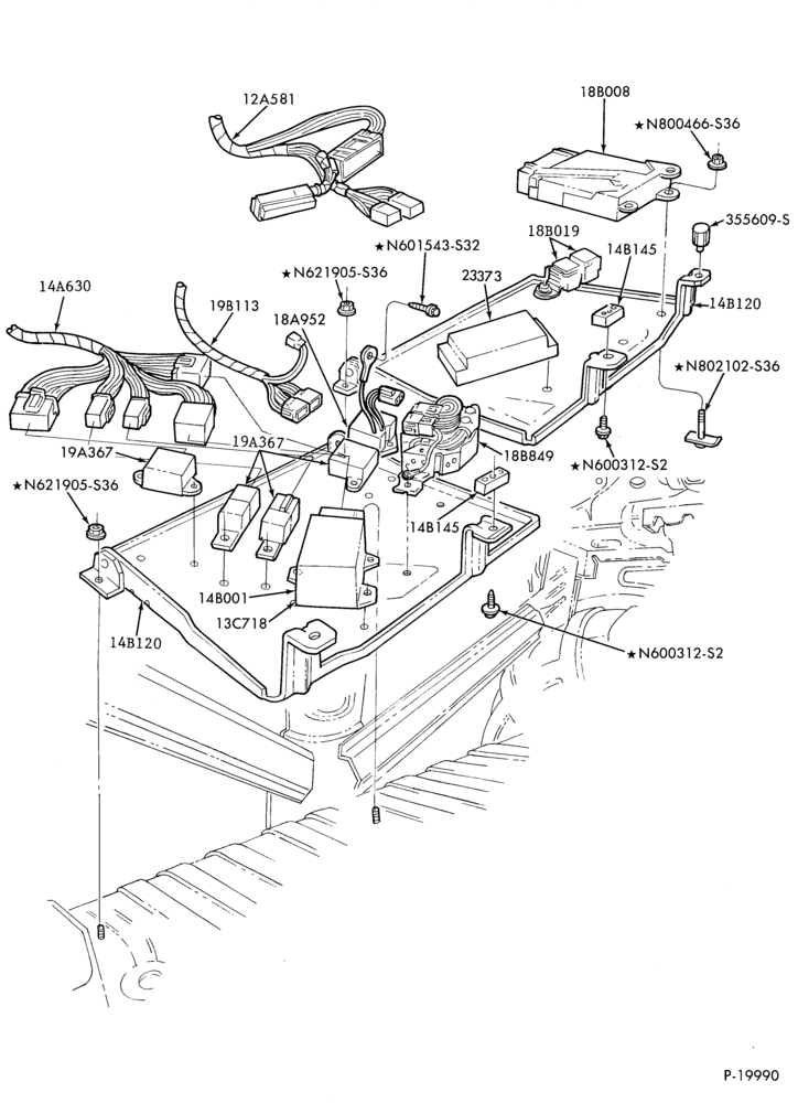Схема 8 CYL. 5.8L (351 C.I.D.)-W-GAS-F150/350 and U150-E.F.I.-M/T
