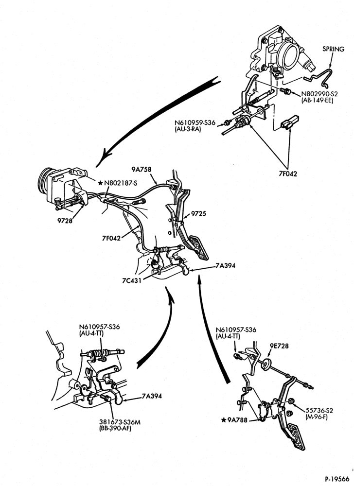 Схема 8 CYL. 5.0L (302 C.I.D.)-Accelerator linkage