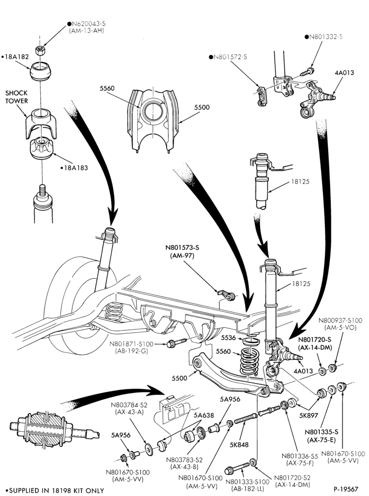 Схема FRONT SPRING AND STABILIZERS-REAR SUSPENSION - shock absorbers, axle