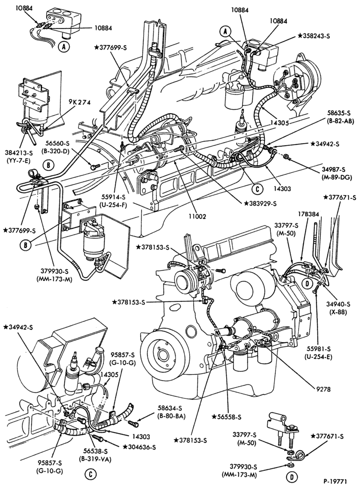 Схема IGNITION SYSTEMS-(1987/)-6 cyl. 474 (7.8L) diesel